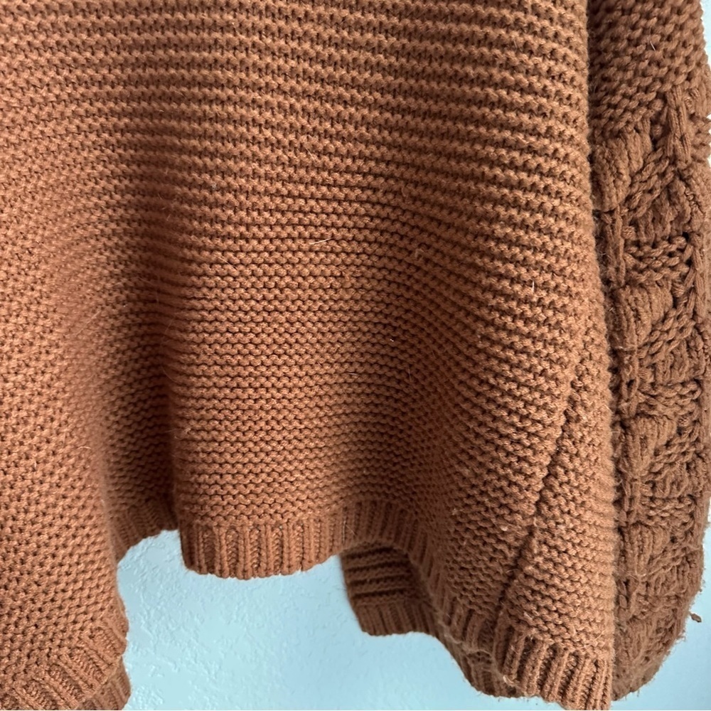Alya Rust Orange Chunky Knit Open Cardigan - Picture 8 of 10